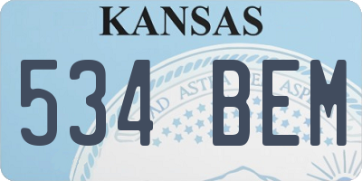 KS license plate 534BEM