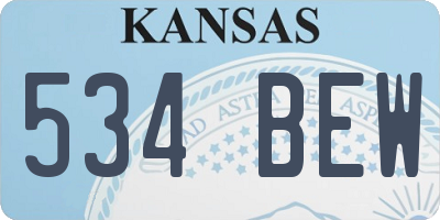 KS license plate 534BEW
