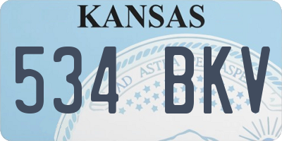 KS license plate 534BKV