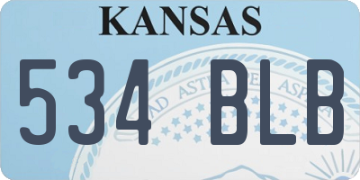 KS license plate 534BLB