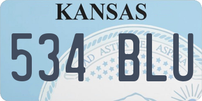 KS license plate 534BLU