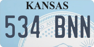 KS license plate 534BNN