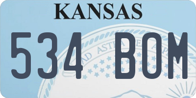KS license plate 534BOM