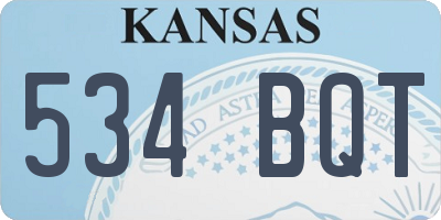 KS license plate 534BQT