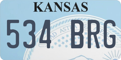 KS license plate 534BRG