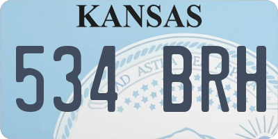 KS license plate 534BRH