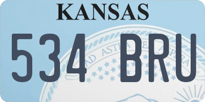 KS license plate 534BRU