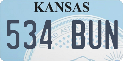 KS license plate 534BUN
