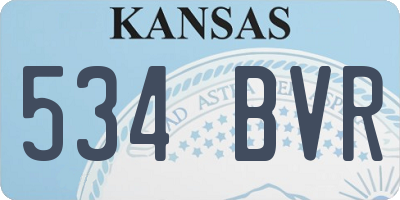 KS license plate 534BVR