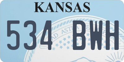 KS license plate 534BWH