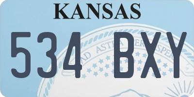 KS license plate 534BXY