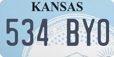 KS license plate 534BYO