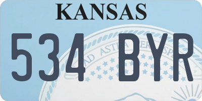KS license plate 534BYR
