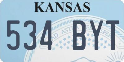 KS license plate 534BYT