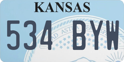 KS license plate 534BYW