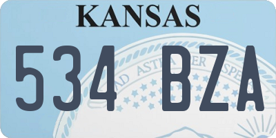 KS license plate 534BZA