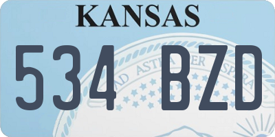 KS license plate 534BZD