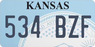 KS license plate 534BZF
