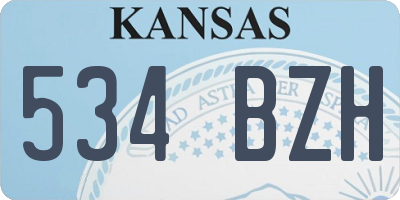KS license plate 534BZH