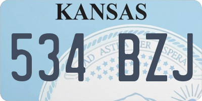 KS license plate 534BZJ