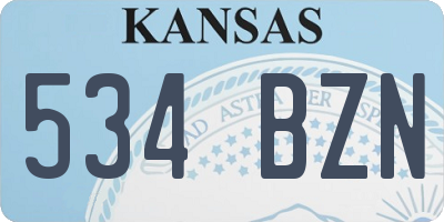 KS license plate 534BZN