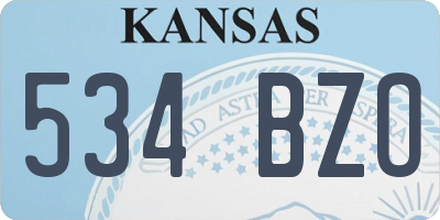 KS license plate 534BZO