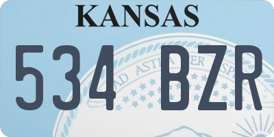 KS license plate 534BZR
