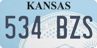 KS license plate 534BZS
