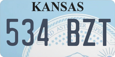 KS license plate 534BZT