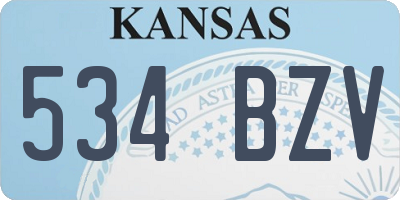KS license plate 534BZV