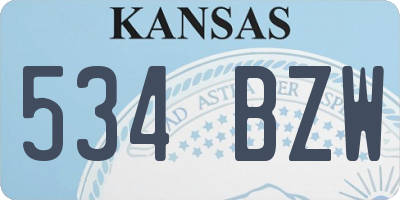 KS license plate 534BZW