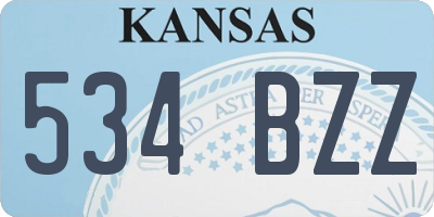 KS license plate 534BZZ