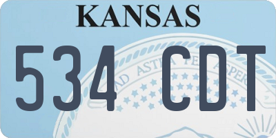 KS license plate 534CDT