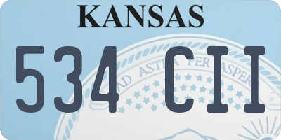 KS license plate 534CII