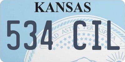 KS license plate 534CIL