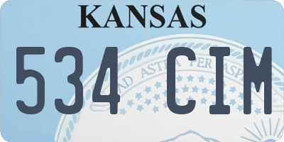 KS license plate 534CIM