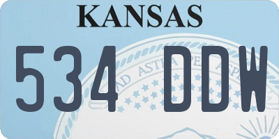 KS license plate 534DDW