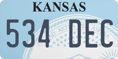 KS license plate 534DEC