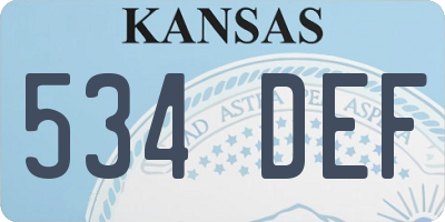 KS license plate 534DEF