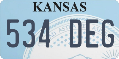 KS license plate 534DEG