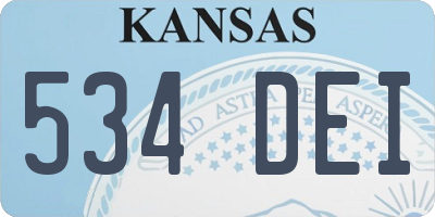 KS license plate 534DEI