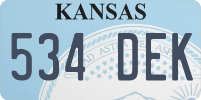 KS license plate 534DEK