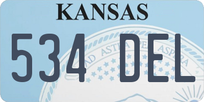 KS license plate 534DEL