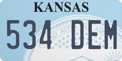 KS license plate 534DEM