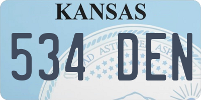 KS license plate 534DEN