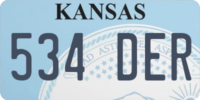 KS license plate 534DER
