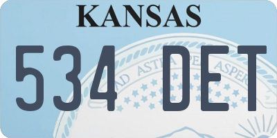 KS license plate 534DET
