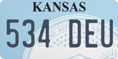 KS license plate 534DEU