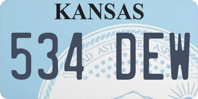 KS license plate 534DEW