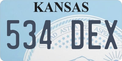 KS license plate 534DEX